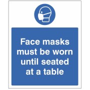 Face Masks must be Worn until Seated