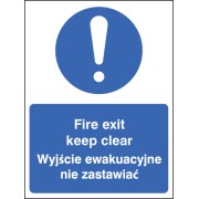 Fire Exit Keep Clear (English / Polish)