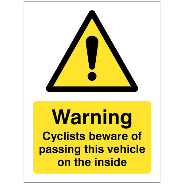 Cyclists Beware of Passing this Vehicle On the Inside