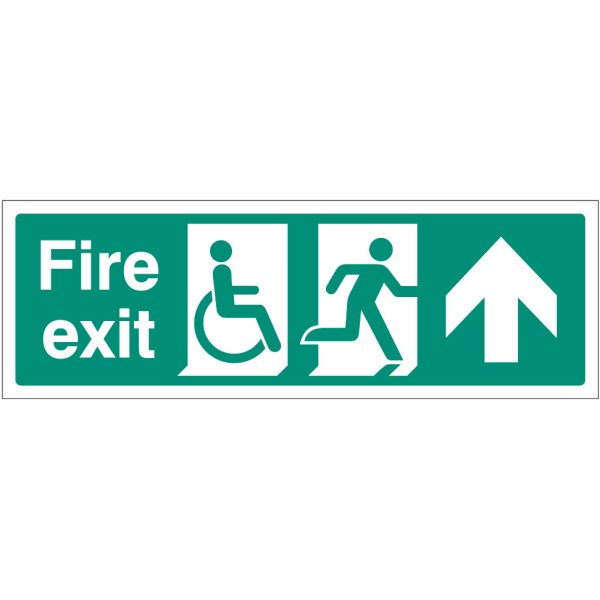 Disabled Fire Exit - Arrow Up / Straight On