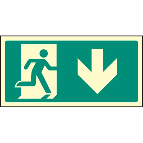 Intermediate Fire Exit Marker - Arrow Down