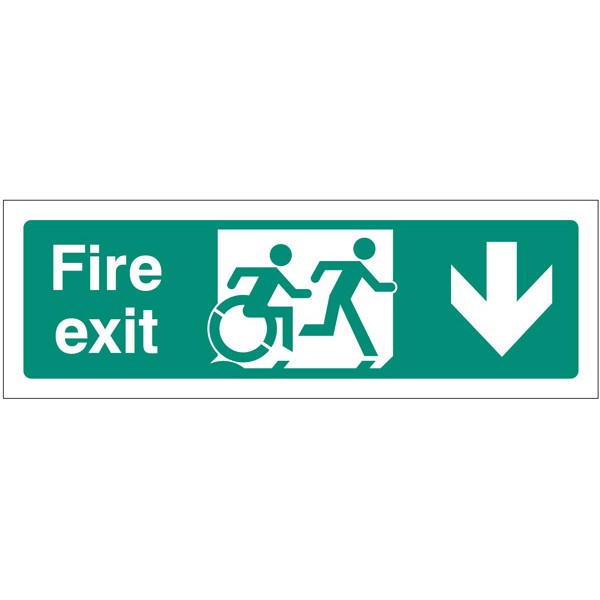 Inclusive Disabled Fire Exit Design - Arrow Down