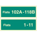 Flats X-Y (Specify when Ordering: eg 1-20) - Stairway Dwelling ID Signs