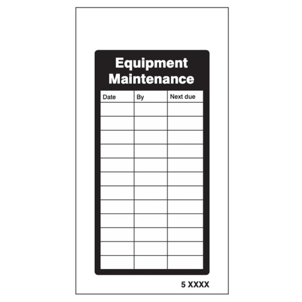 Equipment Maintenance Record Tags