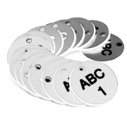 Engraved Valve Tags - White with Black Text