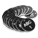 Engraved Valve Tags - Black with White Text