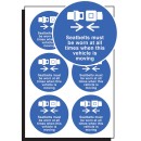 Seatbelts Worn All Times - Labels (Sheet of 6)