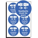 Seatbelts Must be Worn - Labels (Sheet of 6)