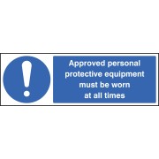 Approved Personal Protective Equipment Must be Worn At All Times