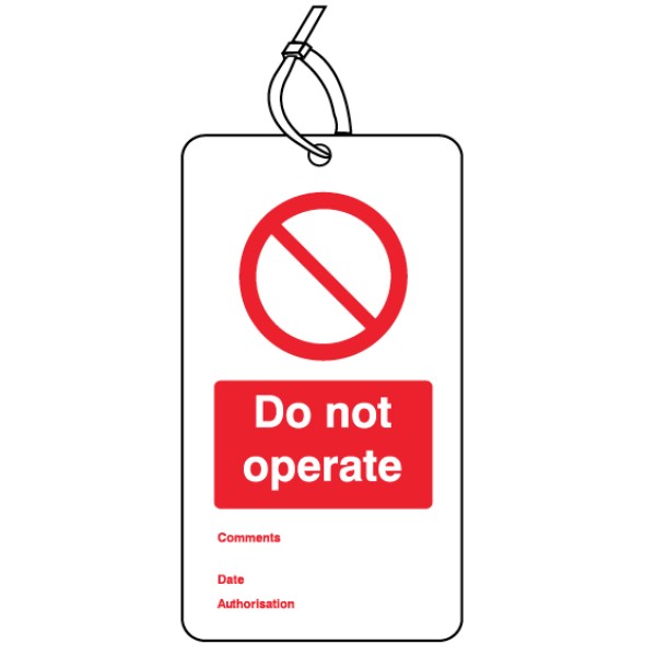 Do Not Operate - Double Sided Safety Tag (Pack of 10)