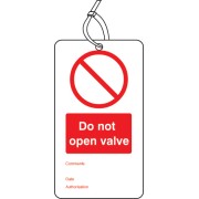 Do Not Open Valve - Double Sided Tags (Pack of 10)