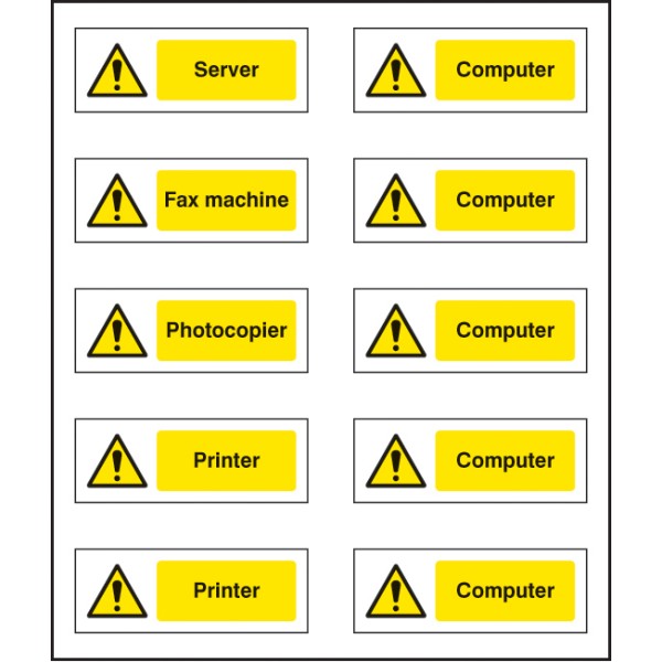 Office Labels (Various Machinery) (Sheet of 10)