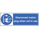 Disconnect Mains Plug When Not in Use