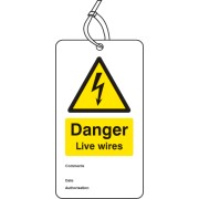 Danger - Live Wires - Double Sided Safety Tag