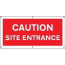 Caution - Site Entrance - Banner with Eyelets