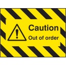 Door Screen Sign - Caution - Out of Order