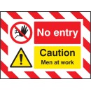 Door Screen Sign - No Entry Caution - Men At Work