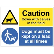 Warning - Cows with Calves in Field - Dogs must be Kept on a Lead