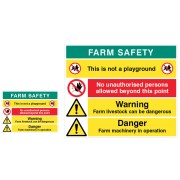 Farm Site Safety Board with 4 Safety Messages