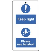 Keep to the Right & Use the Handrail - Double Sided Tags (Pack of 10)