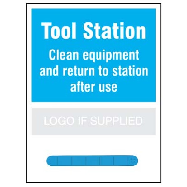 Tool Station Shadow Board with Blue Magnetic Rail