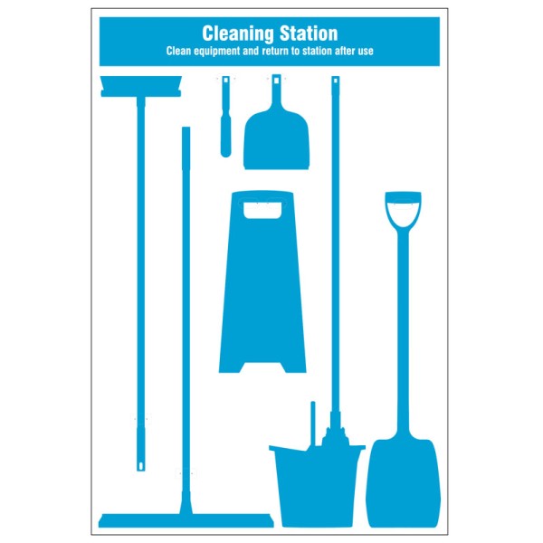 Cleaning Station Shadow Board (8 piece)