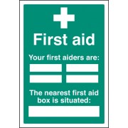 First Aiders the Nearest First Aid Box Is Situated - Adapt-a-Sign