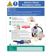 Electric Shock Emergency Action Wall Panel