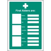 First Aiders Are (Space for 3) - Adapt-a-Sign