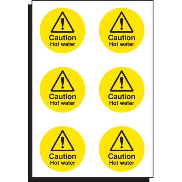 Caution - Hot Water Labels