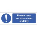 Please Keep Surfaces Clean and Tidy