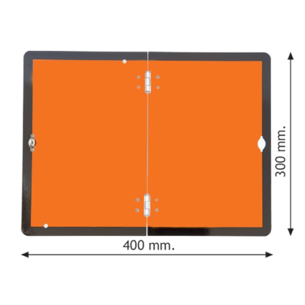 Folding Hazard Warning - Vehicle Plate - Reflective Aluminium