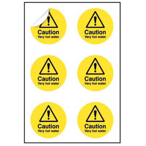 Caution - Very Hot Water Labels