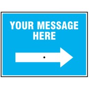 Your Message Here - Reflex Sign with Reversible Arrow