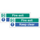 Fire Exit - Keep Clear - Double Sided Window Sticker