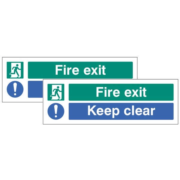 Fire Exit - Keep Clear - Double Sided Window Sticker