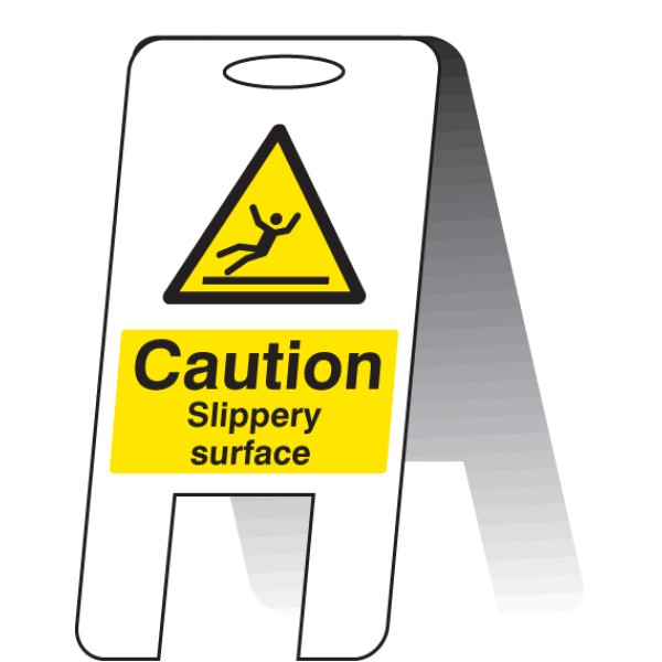 Caution - Slippery Surface - Lightweight Self Standing Sign