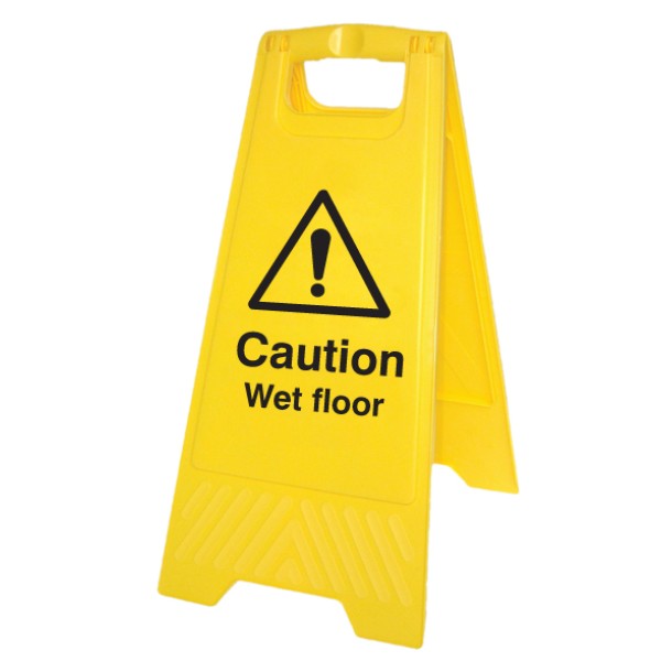 Caution - Wet Floor - Self Standing Floor Sign