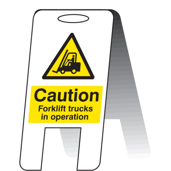 Caution - Forklift Trucks in Operating - Lightweight Self Standing Sign