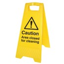 Caution - Area Closed for Cleaning - Self Standing Floor Sign