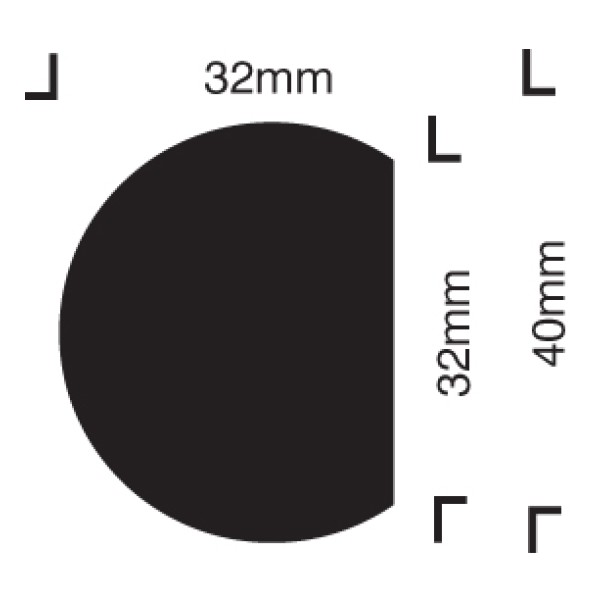 Impact Protection - Semi-circular 40 / 32 - Self Adhesive