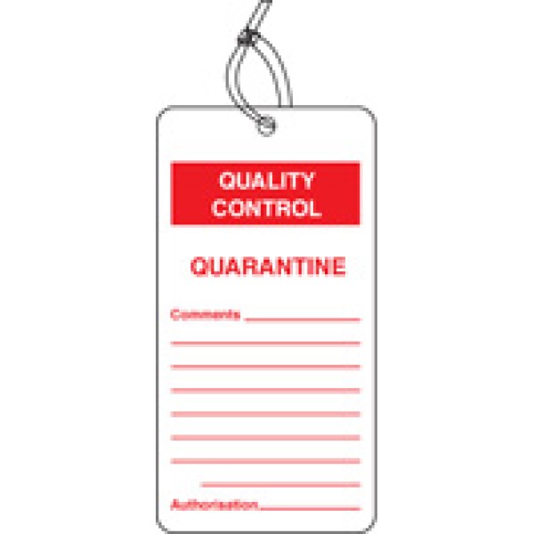 Quality Control Tag - Quarantine (Pack of 10)