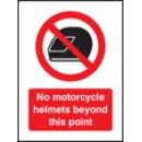 No Motorcycle Helmets Beyond this Point - Window Sticker - 75 x 100mm