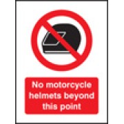 No Motorcycle Helmets Beyond this Point - Window Sticker - 75 x 100mm