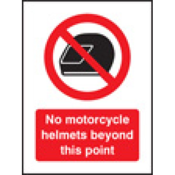 No Motorcycle Helmets Beyond this Point - Window Sticker - 75 x 100mm