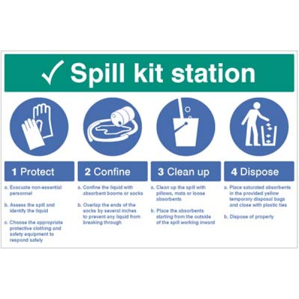 Spill Kit Station - Protect - Confine - Clean up - Dispose