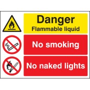 Danger - Flammable Liquid - No Smoking - No Naked Lights