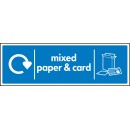 Mixed Paper & Card - WRAP Recycling Sign