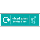 Mixed Glass Bottles & Jars - WRAP Recycling Sign