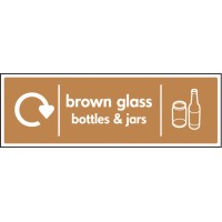 Brown Glass Bottles & Jars - WRAP Recycling Sign